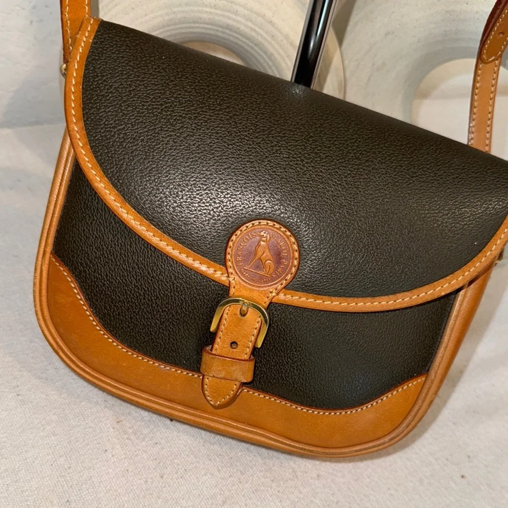 Authentic Francois Marot Paris Black and Tan Crossbody Bag - Picture 5 of 13